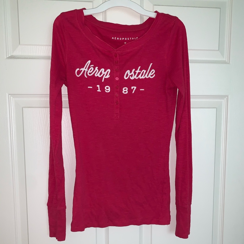Aeropostale magenta long sleeve tee